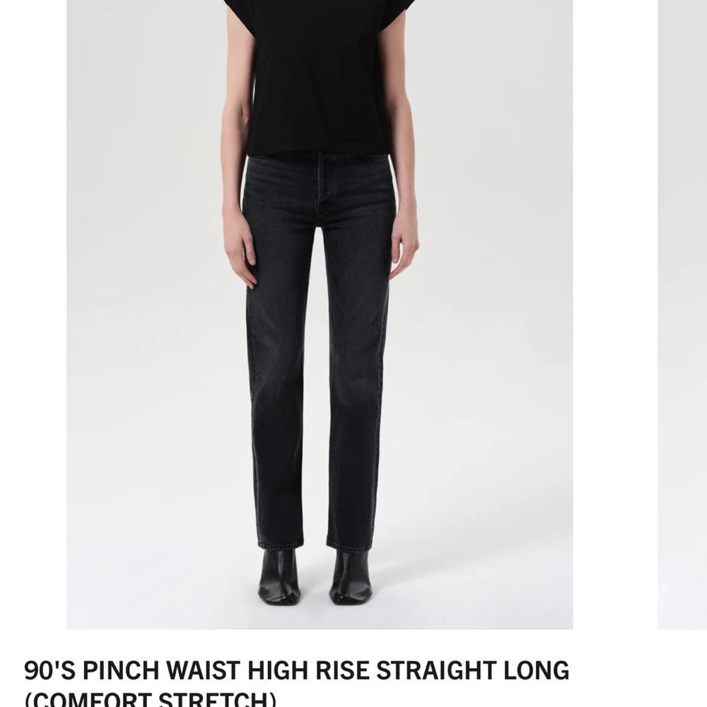 Agolde Black High Rise Straight Jeans